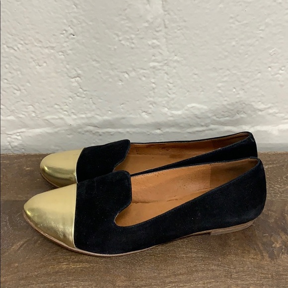 Madewell Gold Cap Toe Teddy Loafers Sz 7.5 - Picture 4 of 7